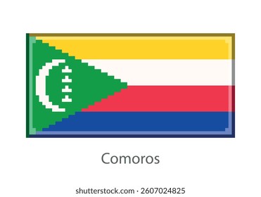 Flag of Comoros. Pixel art style (vector).
