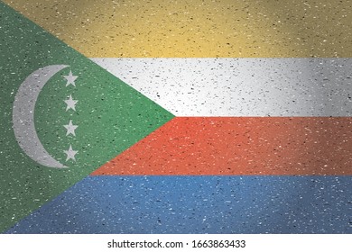 flag of comoros in retro background