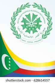 Flag of the Comoros, template for the award, an official document with the flag and the symbol of the Comoros