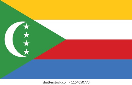 Flag of Comoros, vector illustration