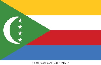Bandera de las Comoras - Ilustración vectorial.