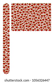 Flag composition of tomato. Vector tomato vegetable objects are grouped into flag collage. Healthy vector illustration.