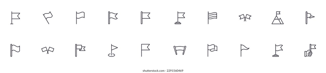 Flag concept. Collection of modern high quality РРР line icons. Editable stroke. Premium linear symbol for web sites, flyers, banners, online shops and companies. 