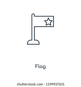 Flag concept line icon. Linear Flag concept outline symbol design. This simple element illustration can be used for web and mobile UI/UX.