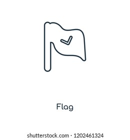 Flag concept line icon. Linear Flag concept outline symbol design. This simple element illustration can be used for web and mobile UI/UX.