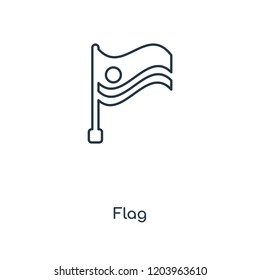 Flag concept line icon. Linear Flag concept outline symbol design. This simple element illustration can be used for web and mobile UI/UX.