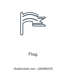 Flag concept line icon. Linear Flag concept outline symbol design. This simple element illustration can be used for web and mobile UI/UX.