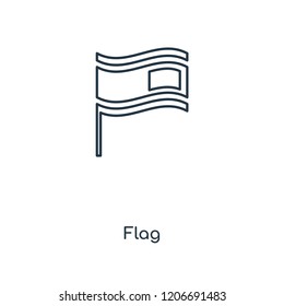 Flag concept line icon. Linear Flag concept outline symbol design. This simple element illustration can be used for web and mobile UI/UX.