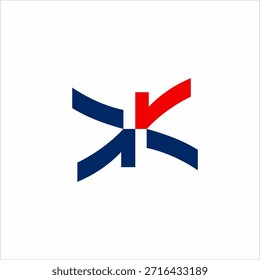 Diseño de logotipo de concepto de bandera con los Elementos número 7 y 1.