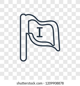 Flag concept vector linear icon isolated on transparent background, Flag concept transparency concept in outline style