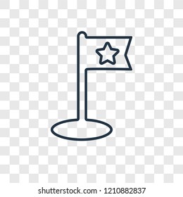 Flag concept vector linear icon isolated on transparent background, Flag concept transparency concept in outline style