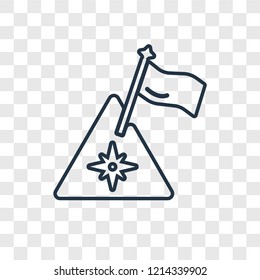 Flag concept vector linear icon isolated on transparent background, Flag concept transparency concept in outline style