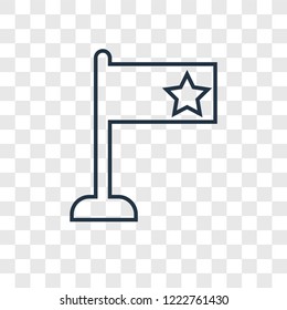 Flag concept vector linear icon isolated on transparent background, Flag concept transparency concept in outline style