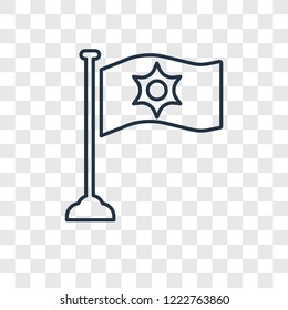 Flag concept vector linear icon isolated on transparent background, Flag concept transparency concept in outline style