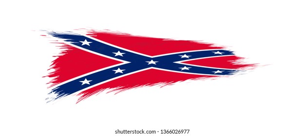 Flag Of Confederate In Grunge Brush, Vector Grunge Illustration.