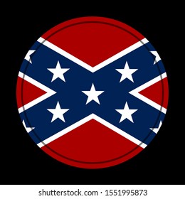 flag of confederate shiny round button