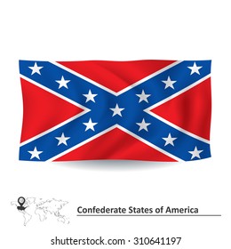 Flag Of Confederate States Of America - Vector Illustration