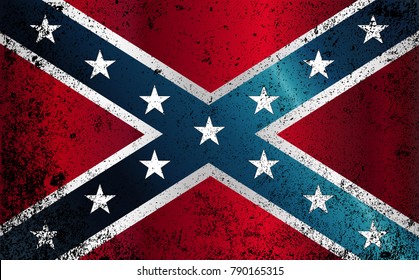 The flag of the confederates during the American Civil War with grunge FX