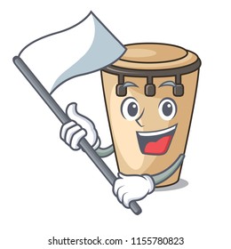 With flag conga mascot cartoon style