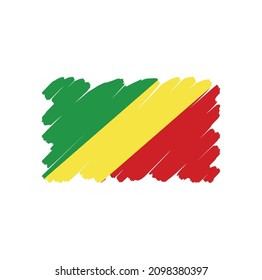 Flag of Congo, brush stroke background