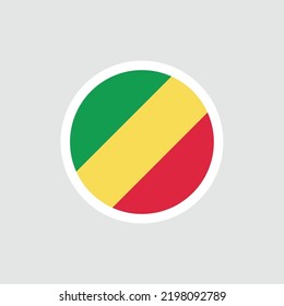 Flag of the Congo. Diagonal yellow stripe, tricolor: red, yellow, green. Symbol of the Republic of the Congo.