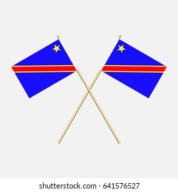 Flag of Congo with flagpole. Vector illustration.