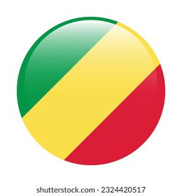 La bandera del Congo. Icono de marca. Color estándar. Indicador de icono de círculo. 3 quinquies ilustración. Ilustración del equipo. Ilustración digital. Ilustración vectorial.