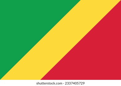 The flag of Congo. Flag icon. Standard color. Circle icon flag. 3d illustration. Computer illustration. Digital illustration. Vector illustration.