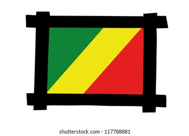 The flag of Congo in a photo frame
