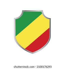 Flag of Congo with silver frame