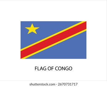 BANDEIRA DO CONGO VETOR, ILUSTRAÇÃO FUNDO BRANCO TIPOGRAFIA