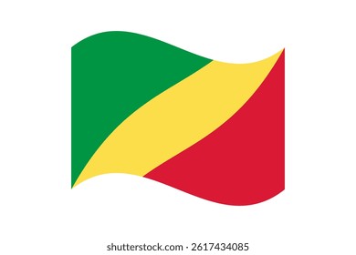 Flag of Congo. Congo wavy flag digital vector illustration. Fluttering flag.
