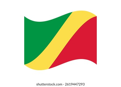 Flag of Congo. Congo wavy flag digital vector illustration. Fluttering flag.