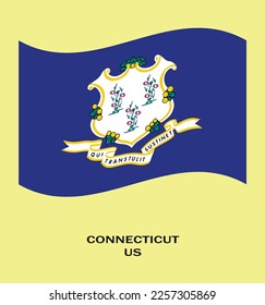 Flag of Connecticut , Flag of USA state Connecticut Vector Illustration,Waving flag of Connecticut, USA Flag of Connecticut vector illustration, USA.