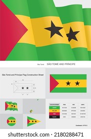  são tomé and príncipe flag construction sheet vector