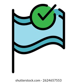 Ícone de controle de sinalizador. Cor plana do ícone de vetor de controle do sinalizador de estrutura de tópicos isolada