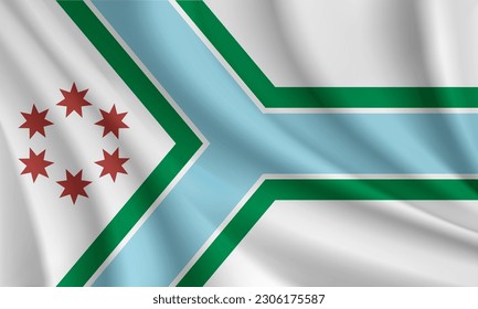 Flag of Cook County, Illinois, USA. Realistic waving flag of Cook County vector background.