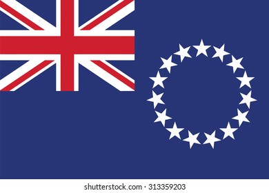 Flag of Cook Island. Vector illustration.