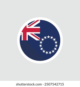 Flag of the Cook Islands. Blue flag with stars and the flag of the United Kingdom. National symbol of the Cook Islands.