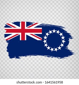 Flag of Cook Islands from brush strokes. Flag Cook Islands on transparent background for your web site design, app, UI.  Oceania. New Zealand. Stock vector.  EPS10.