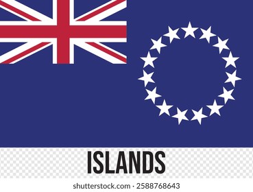  Flag of Cook Islands. Cook Islands national flag, official flag of Cook Islands accurate colors, true color. vector illustration. 