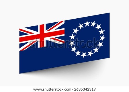 Flag of Cook Islands. Cook Islands flag official colors tilted icon digital vector illustration design.
