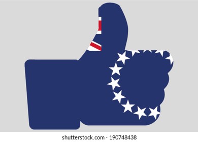 The flag of Cook Islands in a Thumbs Up Icon
