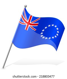 flag of Cook Islands vector illustration isolated on white background