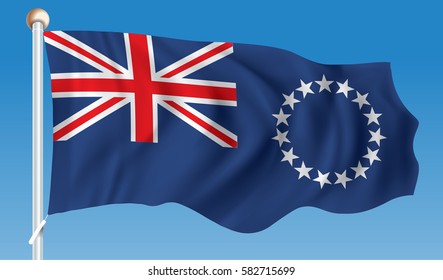 Bandera de las Islas Cook - ilustración vectorial