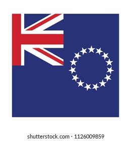 Flag of Cook Islands,Cook Islands flag Vector Square Icon - Illustration, Flag of Cook Islands. Abstract concept, icon, square, button. Raster illustration on white background.