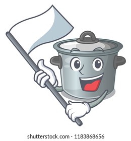 With flag cookware stock pot isolated on mascot