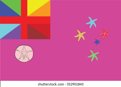 Flag of coral sea islands. Vector illustration.