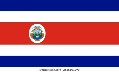 Flag of Costa Rica, 16:9 Format, Costa Rica Flag, Vector Images