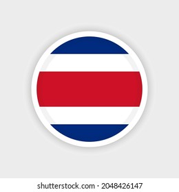 Flag of Costa Rica with circle frame and white background